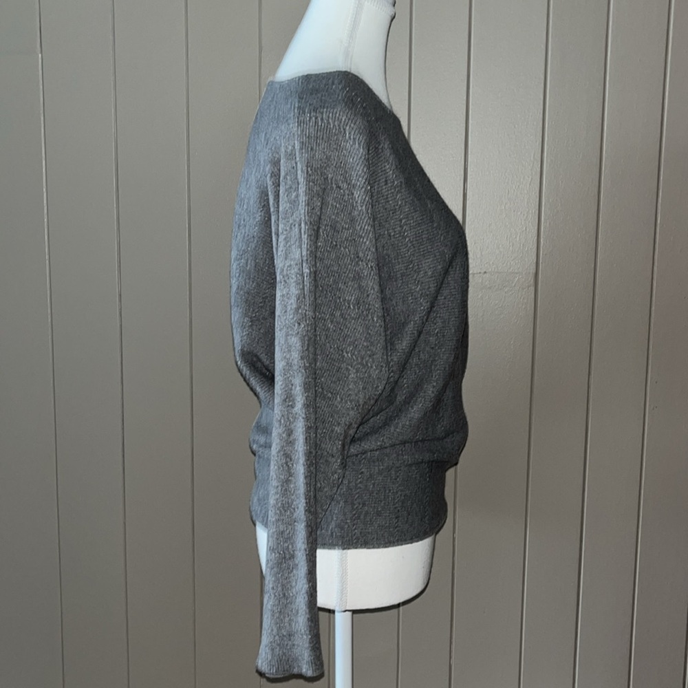 Cyrus Heather Gray Lightweight Sweater Top - Dolman Sleeves - Picture 4 of 5